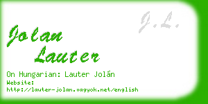 jolan lauter business card